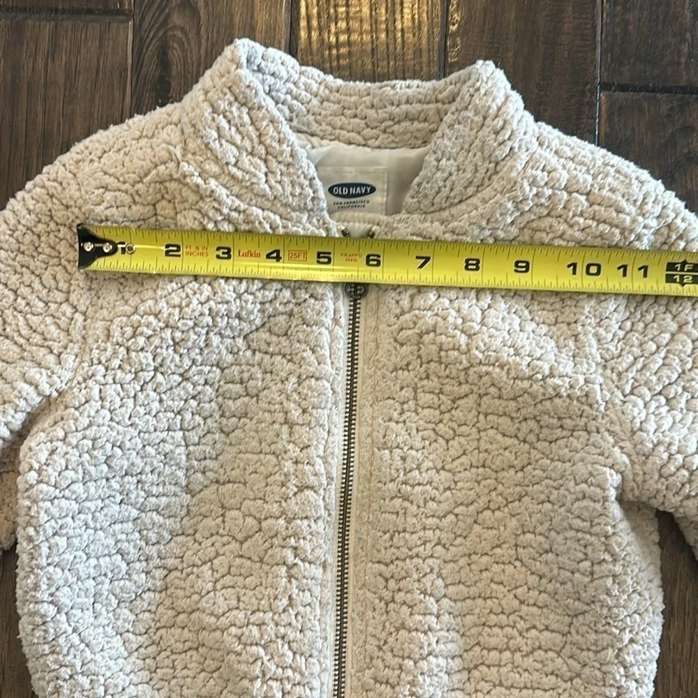 Old Navy Kids Cream Shearling Bomber Jacket Size 4T